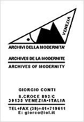 Grafica - Visiting card - Archivio delle modernitá @ Prof. Giorgio Conti - Venice